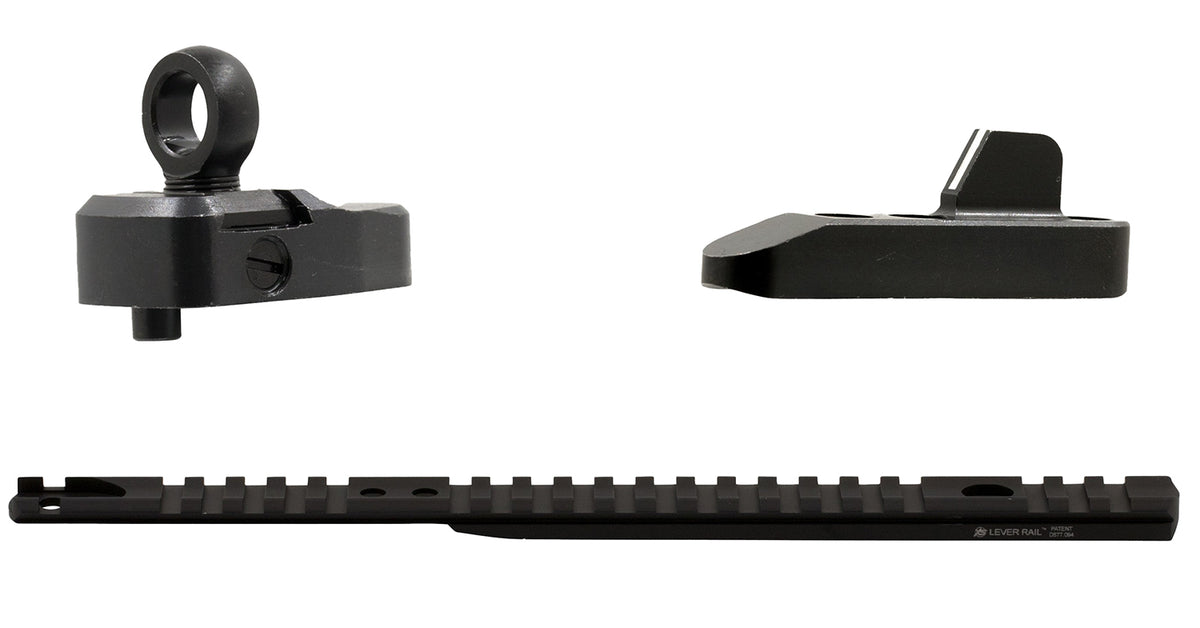 XS Sights ML10085 Marlin 336 Lever Rail Optic Mount with Ghost Ring Sight Set Black Anodized