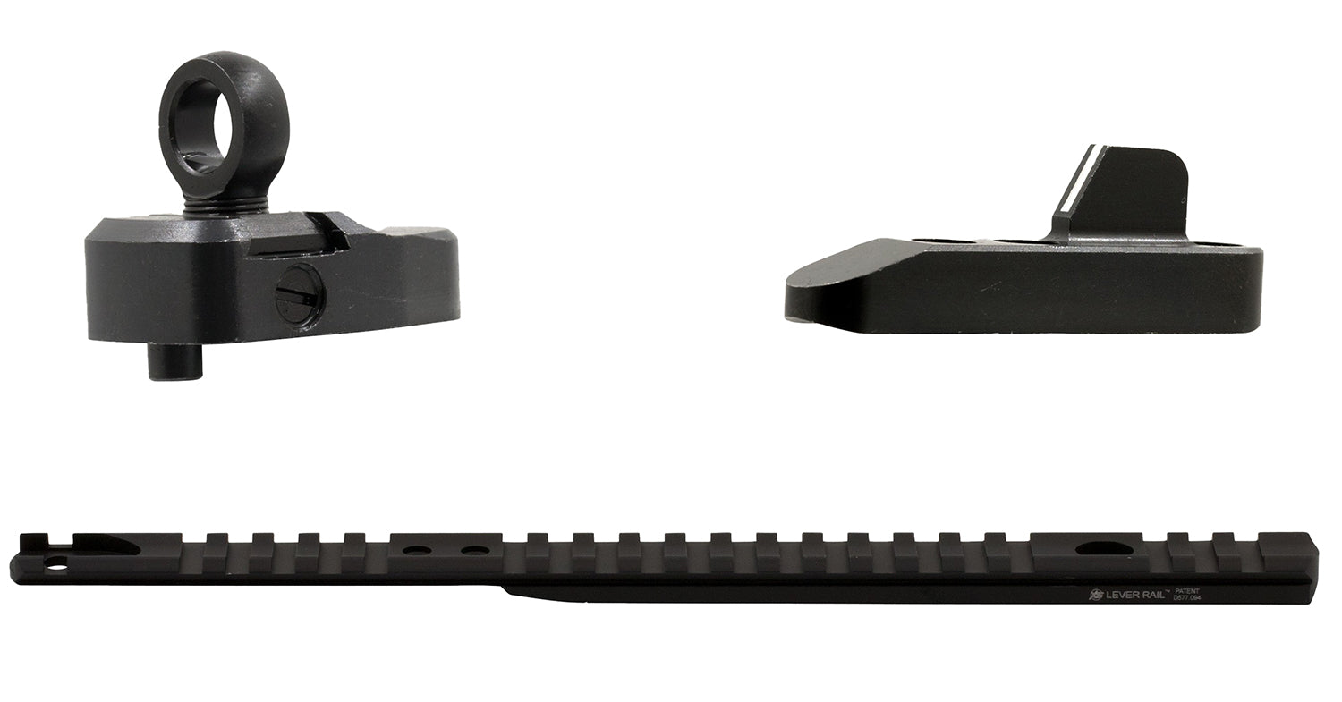 XS Sights ML10085 Marlin 336 Lever Rail Optic Mount with Ghost Ring Sight Set Black Anodized