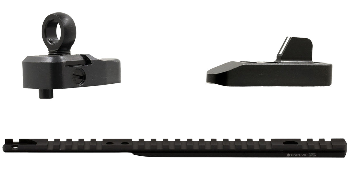 XS Sights ML10095 Marlin 1894 Lever Rail Optic Mount with Ghost Ring Sight Set Black Anodized