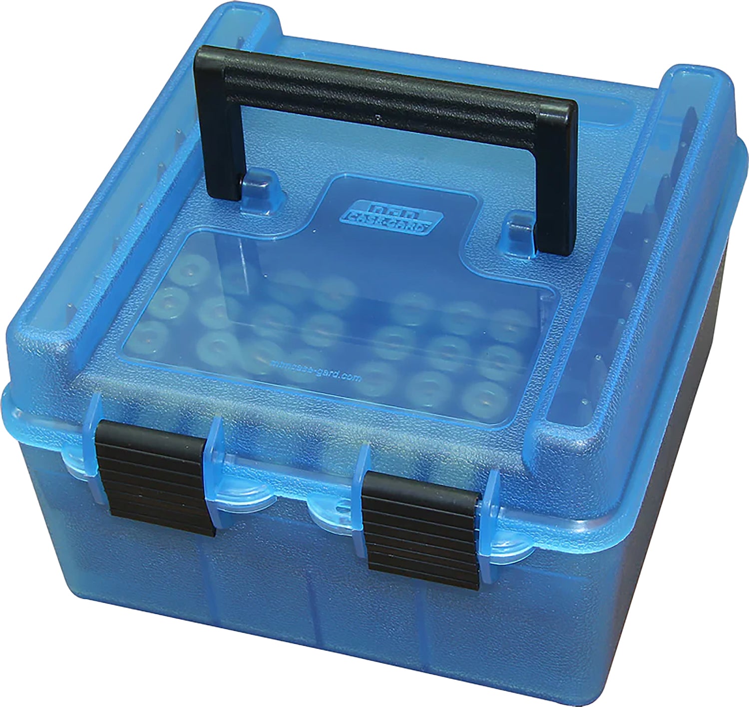MTM Case-Gard R100MAG24 Deluxe 100 Round Ammo Box Blue Polypropylene with Handle