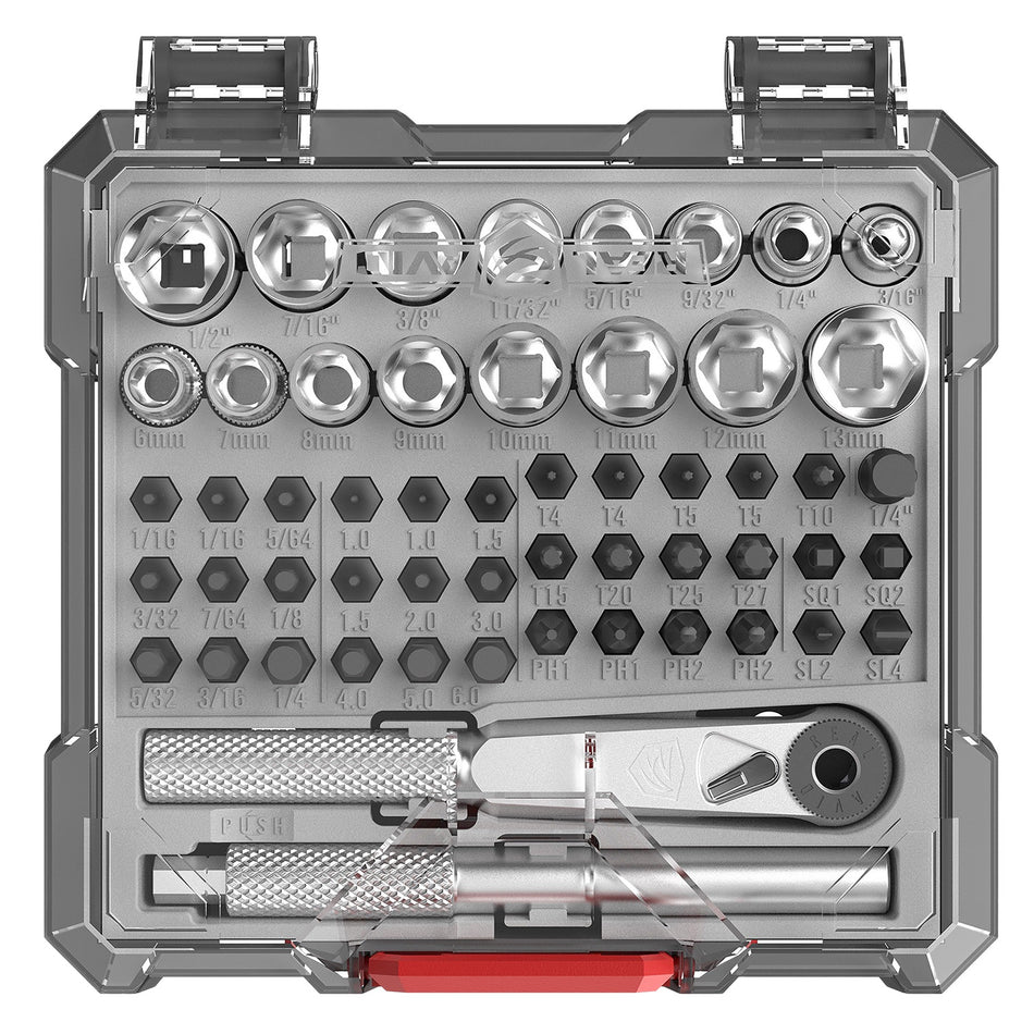 Real Avid AVX3SGBS52 X3 Driver Socket and Gunsmithing Bit Set 52-Piece