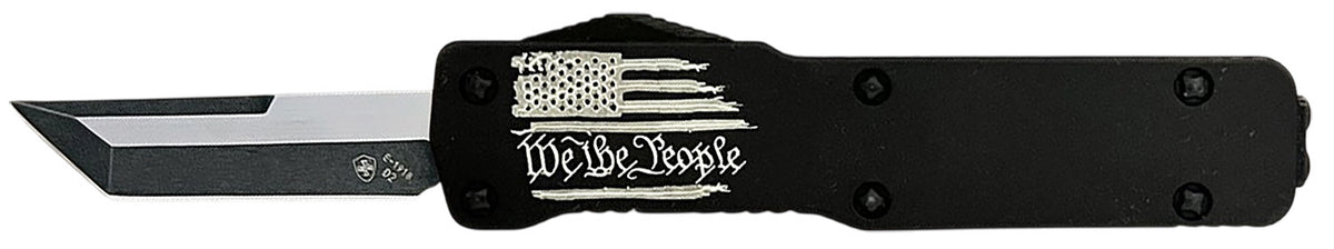 Templar Knife CAWTP221 Cali Legal Premium LW OTF Tanto We The People D2 Steel Blade, Black Aluminum Handle