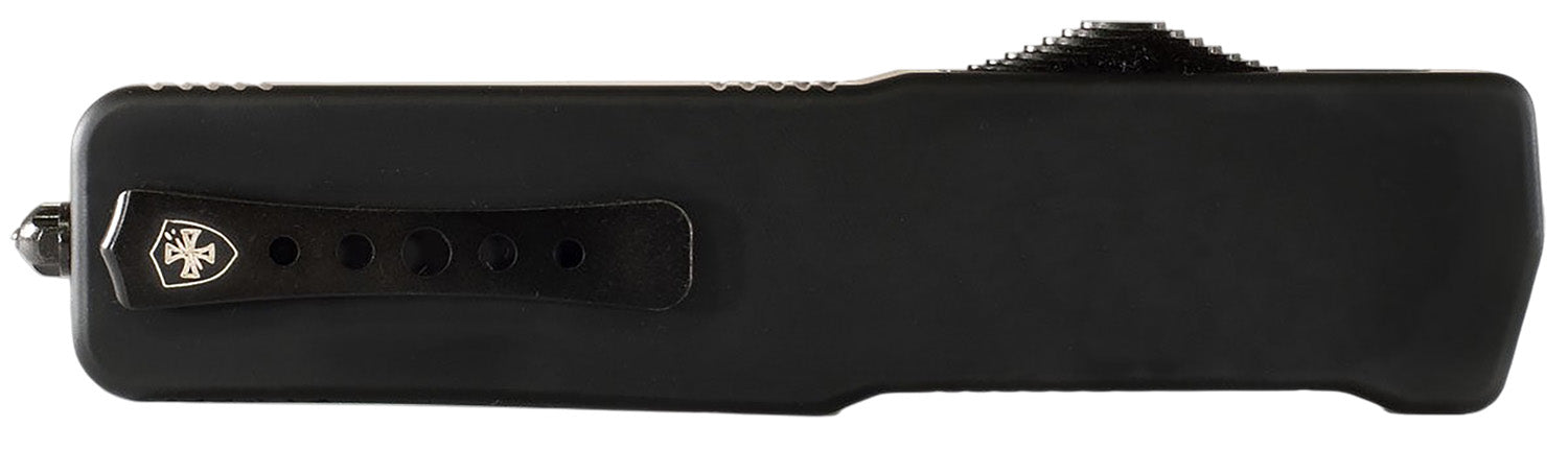 Templar Knife MZBR321 Premium Weighted Slim OTF Drop Point 3.16" Black Oxide D2 Blade, Black Aluminum/Rubber Handle