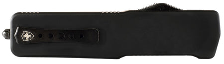 Templar Knife MZBR321 Premium Weighted Slim OTF Drop Point 3.16" Black Oxide D2 Blade, Black Aluminum/Rubber Handle