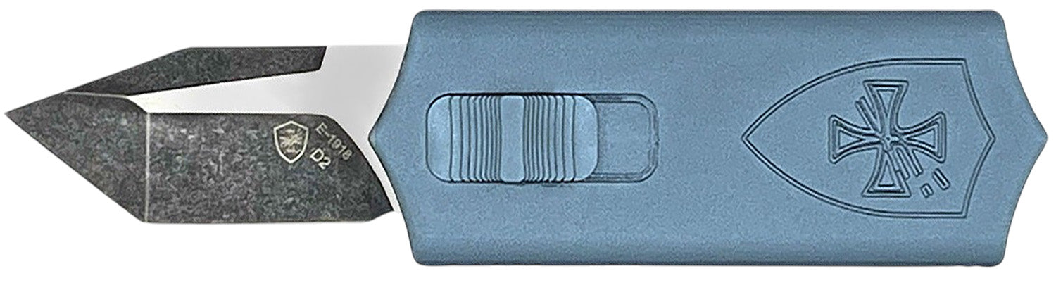 Templar Knife Sentinel Money Clip 1.88" OTF Tanto Black Oxide D2 Steel Blade Blue Anodized Aluminum Handle