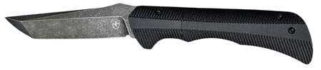Templar Knife Auto Assist 3.25" Folding Tanto Plain Black Oxide D2 Steel Blade Black Textured Aluminum Handle