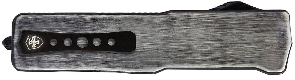 Templar Knife Premium Weighted Knight Slim 3.16" OTF Drop Point D2 Steel Blade Gunmetal Anodized Aluminum Handle