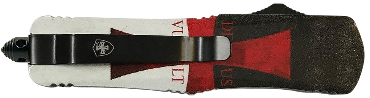 Templar Knife Gen II Templar Flag Large 3.50" OTF Tanto 440C SS Blade Templar Flag Aluminum Handle Glass Breaker