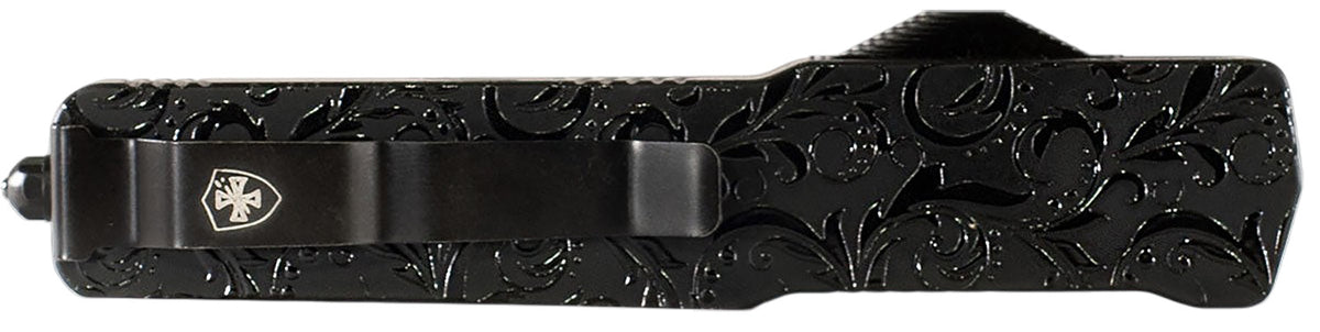 Templar Knife Premium LW Maiden Gloss Slim OTF Dagger Plain Black Oxide D2 Steel Blade Black Gloss Aluminum Handle