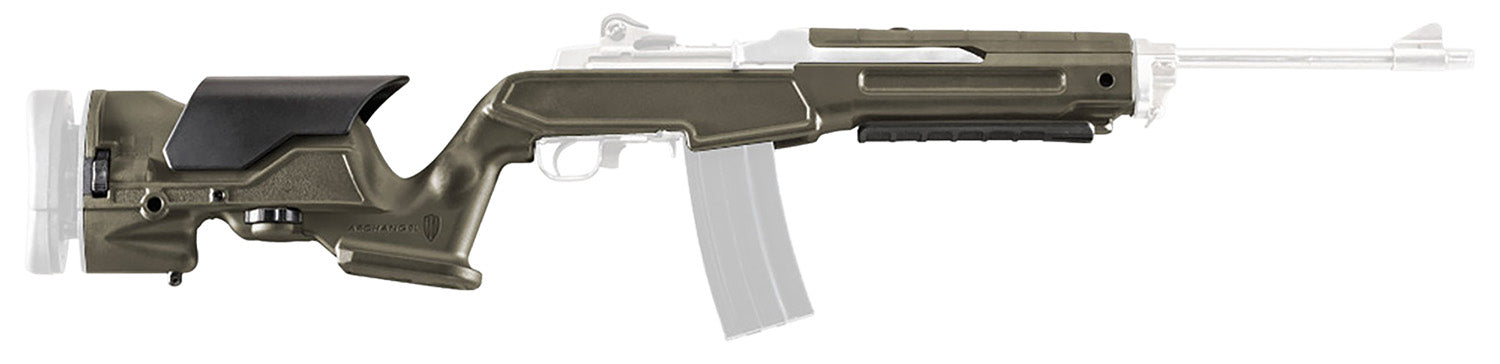 Archangel AAMINIOD Precision Stock OD Green Synthetic Fixed Adjustable Cheek Riser for Ruger Mini-14 Mini Thirty