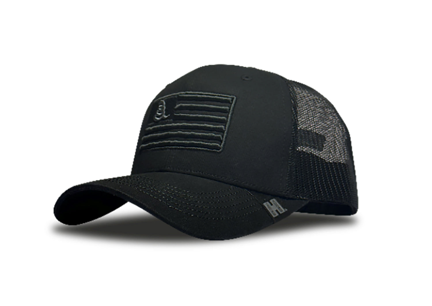 Hornady Gear 33290 Black Trucker Cap with Gadsden Flag Patch