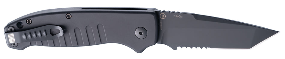 Hogue 64120 Ballista-I 3.5" Auto Tanto Blade Serrated Black Folding Knife
