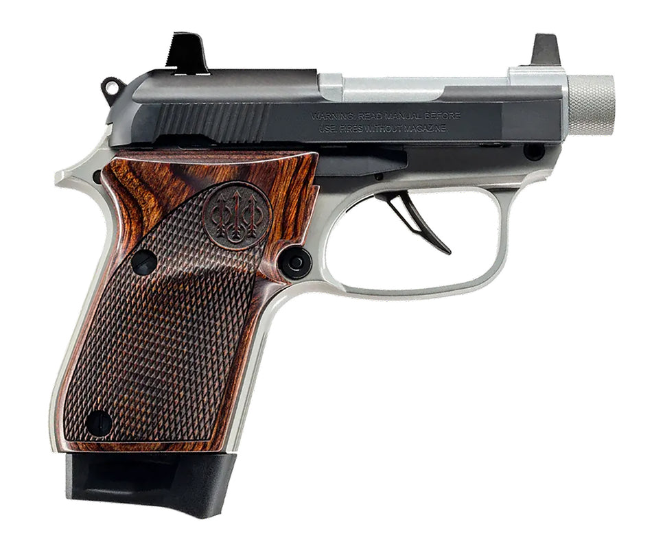 Beretta USA J30X32R8M1 30X Get Home Bag Micro-Compact Frame 32 ACP 8+1 2.90" Inox Barrel, Black Carbon Steel Serrated Slide, Inox Aluminum Frame, Textured Wood Grip
