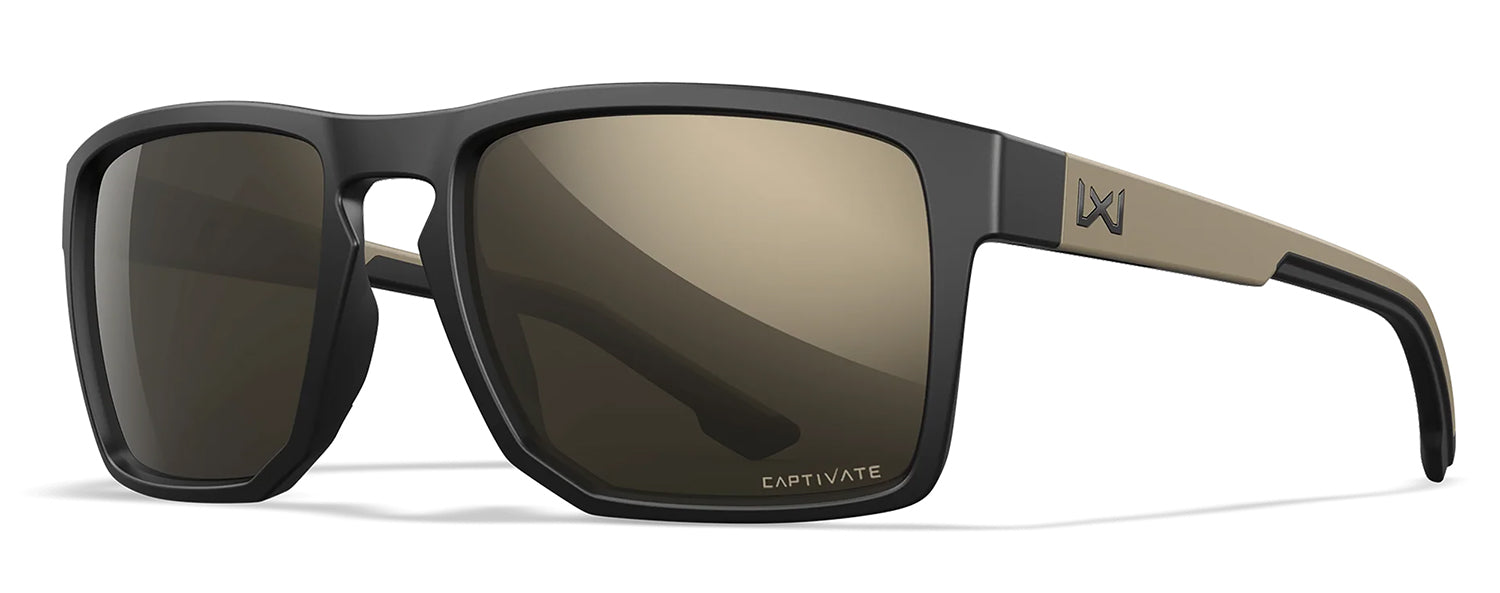 Wiley X AC6FND04 Founder Tungsten Mirror Lens Matte Black w/ Tan Frame Sunglasses