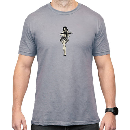 Magpul Hula Girl CVC Stone Gray Heather Short Sleeve T-Shirt Small