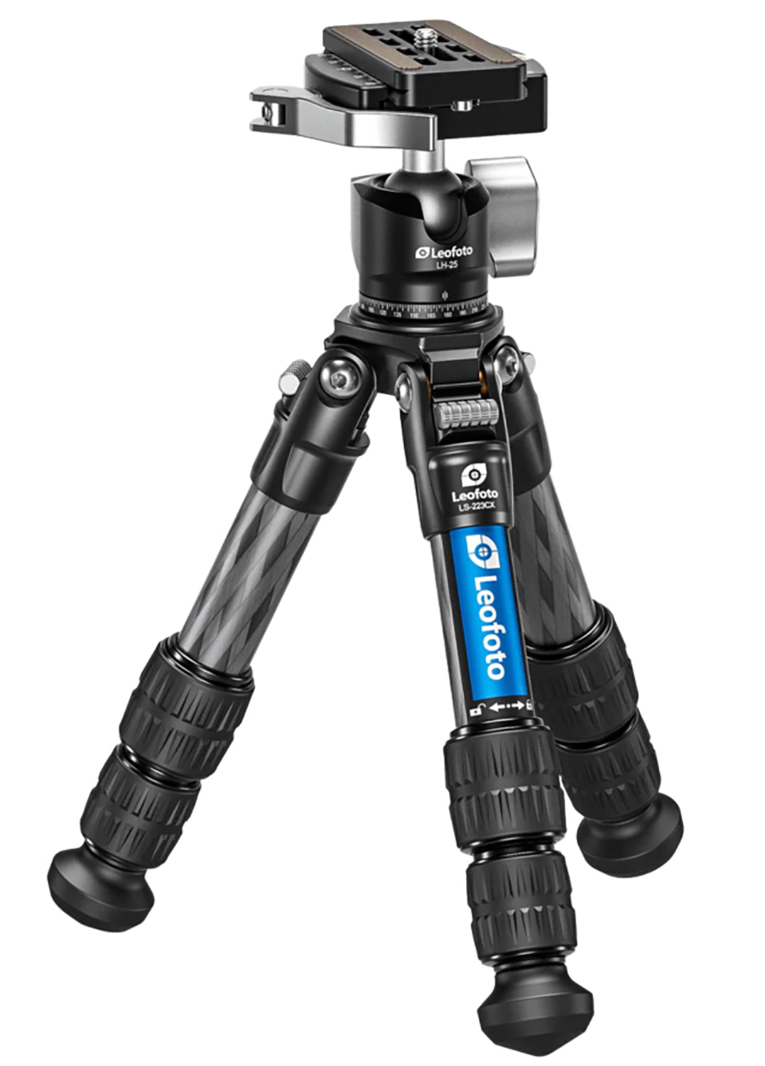 Leofoto USA LS-223CX+LH-25 Carbon Fiber Shooting Tripod Black Aluminum