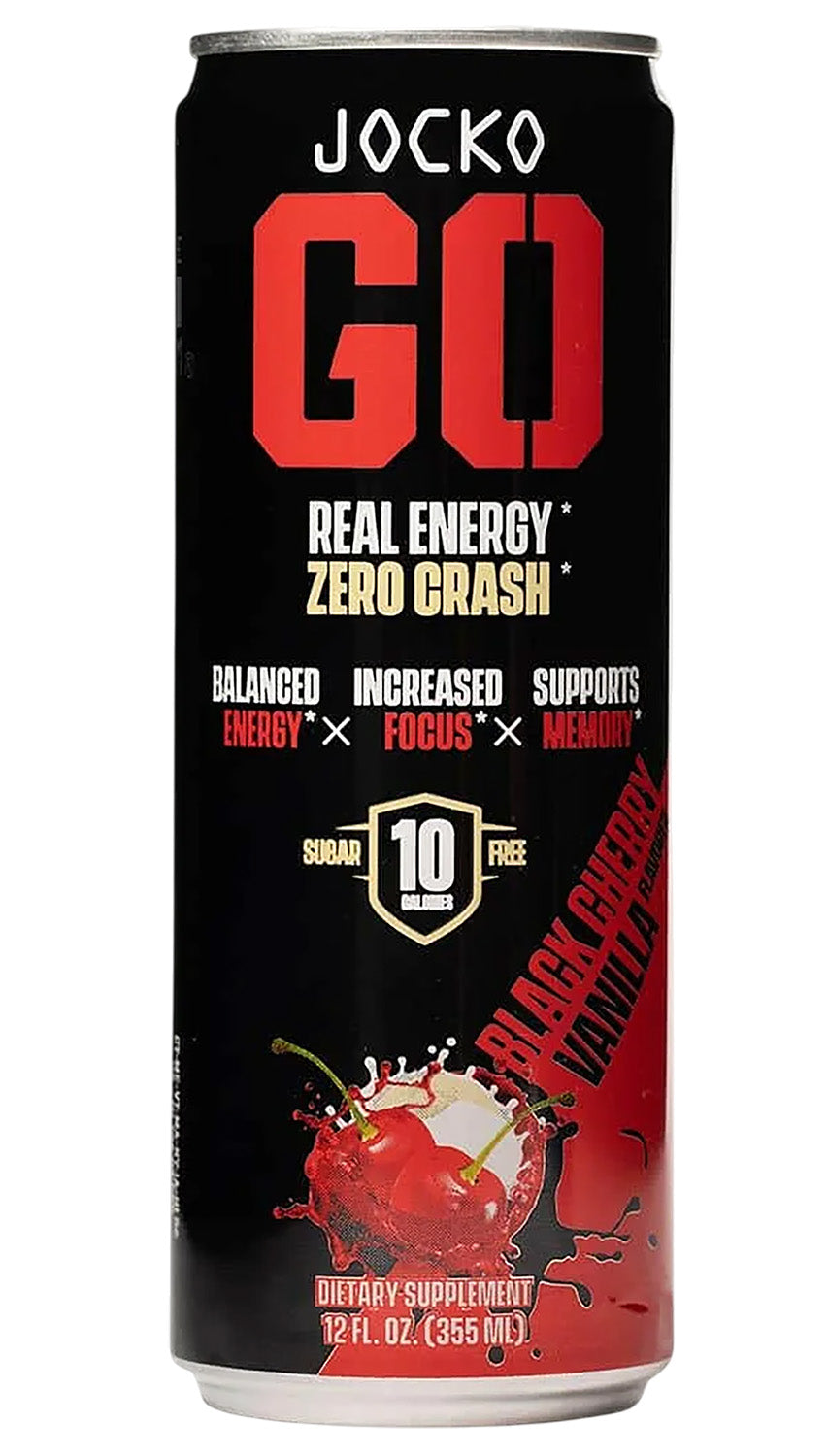 Jocko Fuel Black Cherry Vanilla Energy Drink 12oz Cans 12 Pack