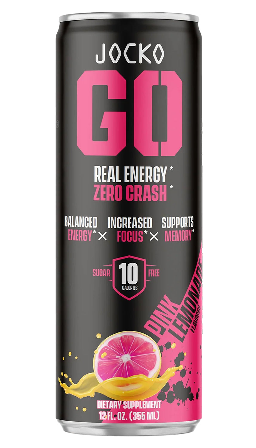 Jocko Fuel Pink Lemonade Energy Drink 12oz Cans 12 Pack