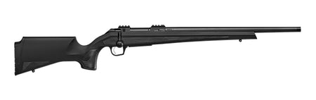 CZ-USA 07420 600+ Alpha 243 Win 5+1 20" Black Nitride Threaded Barrel, Black Nitride Aluminum Receiver w/Weaver Rail, Black Soft Touch Fixed Polymer Stock