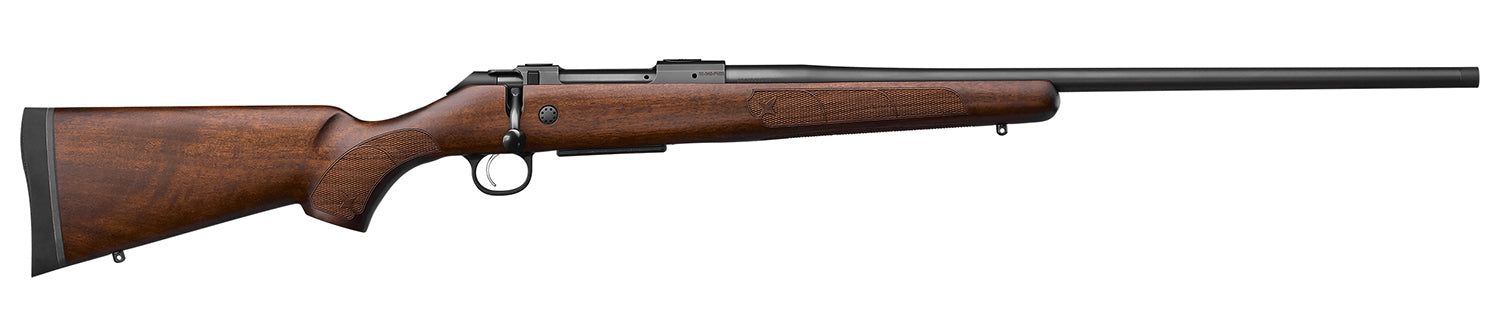 CZ-USA 07728 600+ American Full Size 30-06 Springfield 5+1 24" Black Nitride Threaded Barrel, Black Nitride Steel Drilled & Tapped Receiver, Turkish Walnut Fixed Stock