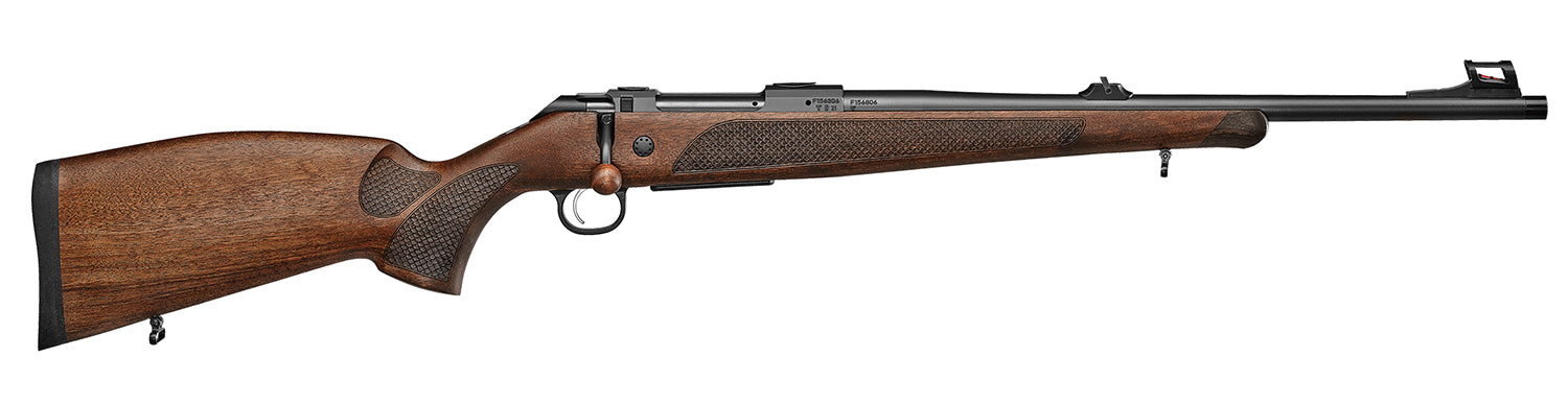 CZ-USA 07307 600+ Lux 308 Win 5+1 20" Black Nitride Threaded Barrel, Black Nitride Steel Drilled & Tapped Receiver, Walnut Fixed Stock