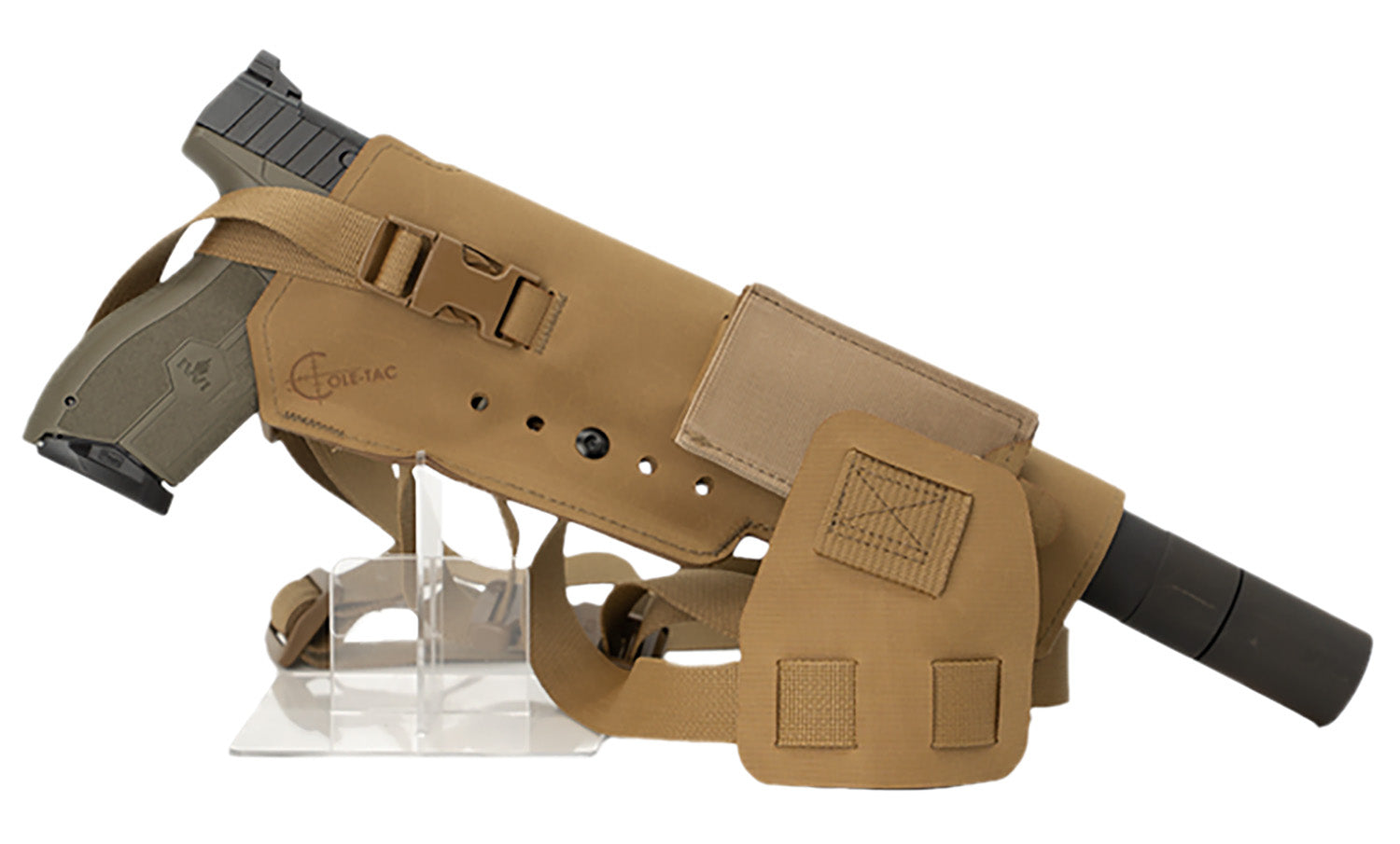 Cole-tac VWX104 Varmint Wrangler XL Chest Pistol Holster Coyote Brown Left Hand