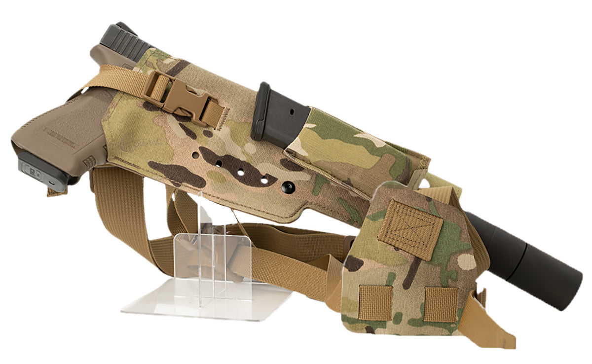 Cole-tac VWX107 Varmint Wrangler XL Chest Pistol Holder Multi-Cam Right Hand