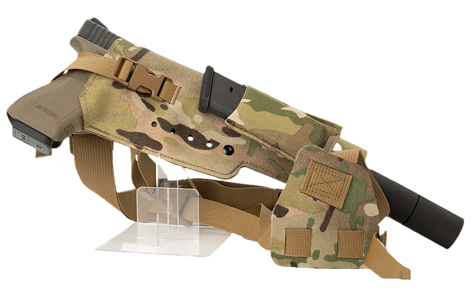 Cole-tac VWX108 Varmint Wrangler XL Chest Pistol Holder Multi-Cam Left Hand
