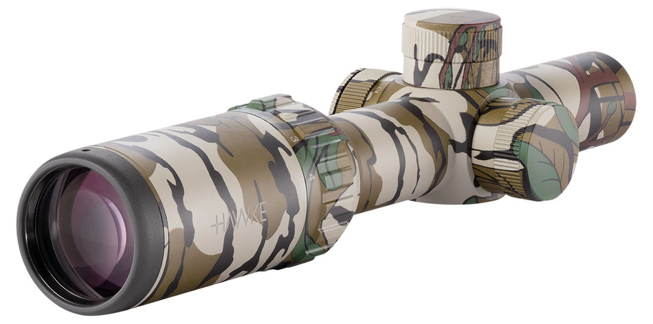 Hawke Sport Optics Vantage IR Riflescope 1-4x20mm 1" Tube Illuminated Turkey DOT IR Reticle Mossy Oak Camo