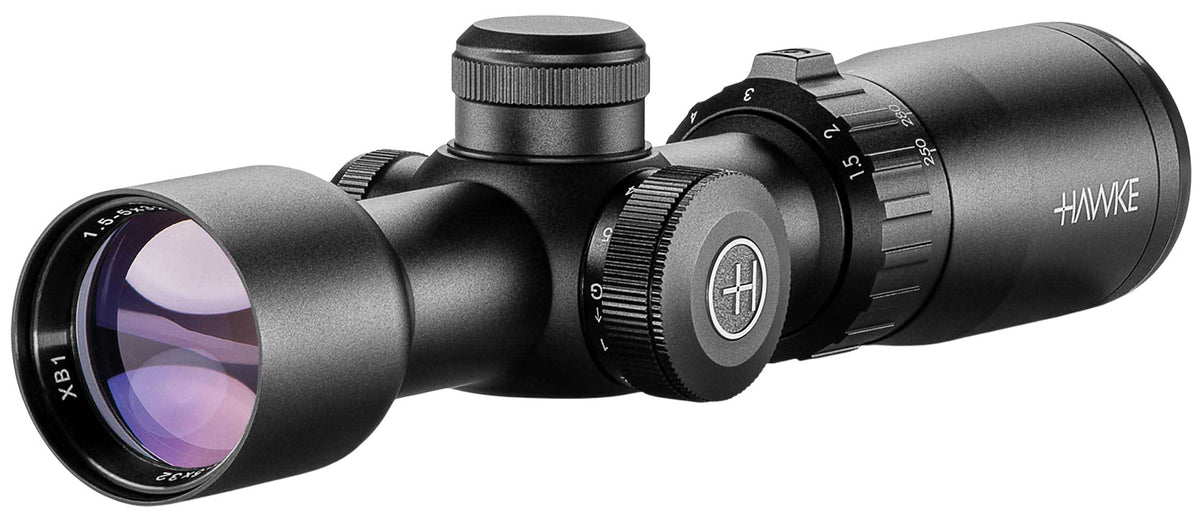 Hawke Sport Optics XB1 Riflescope 1.5-5x32mm 1" Tube Illuminated Red/Green XB1 SR Reticle Black