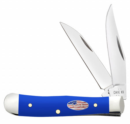 Case 16401 Trapper Tiny Folding Knife Clip Point/Spey Tru-Sharp SS Blade, Smooth Royal Blue Synthetic Handle