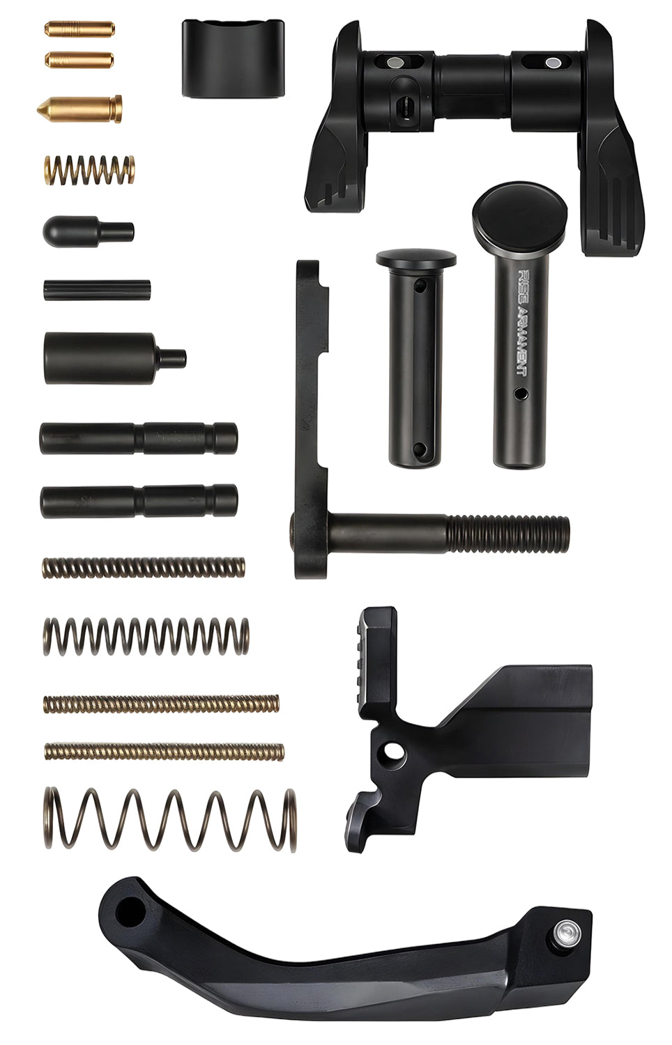 Rise Armament 12003ADV Premium Lower Parts Kit Black Aluminum for AR Platform