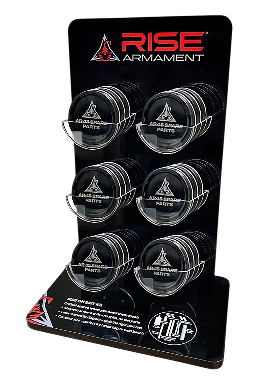 Rise Armament RAOSKDISPLAY Oh S#it Kit Spare Parts Black Aluminum AR Platform