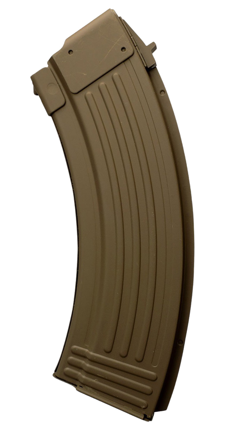 Global Ordnance 30rd 7.62x39mm AK-47 Fully Ribbed Rifle Magazine FDE Steel
