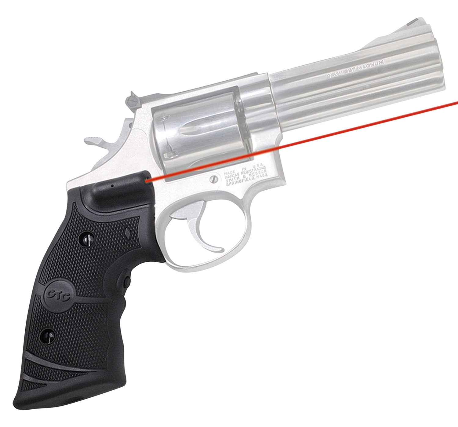 Crimson Trace 011290 Lasergrips for S&W K & L Frame Round Butt Revolvers, Red Laser 633nM 5mW, Black Polymer