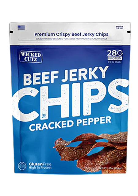 Wicked Cutz WCBC01CP Cracked Pepper Jerky Chips 8 Count