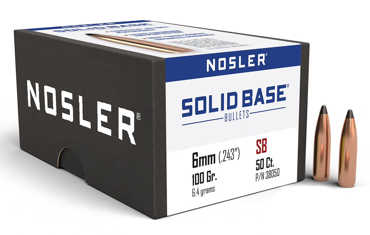 Nosler 6mm .243" 100gr SP Solid Base Bullets Box of 50