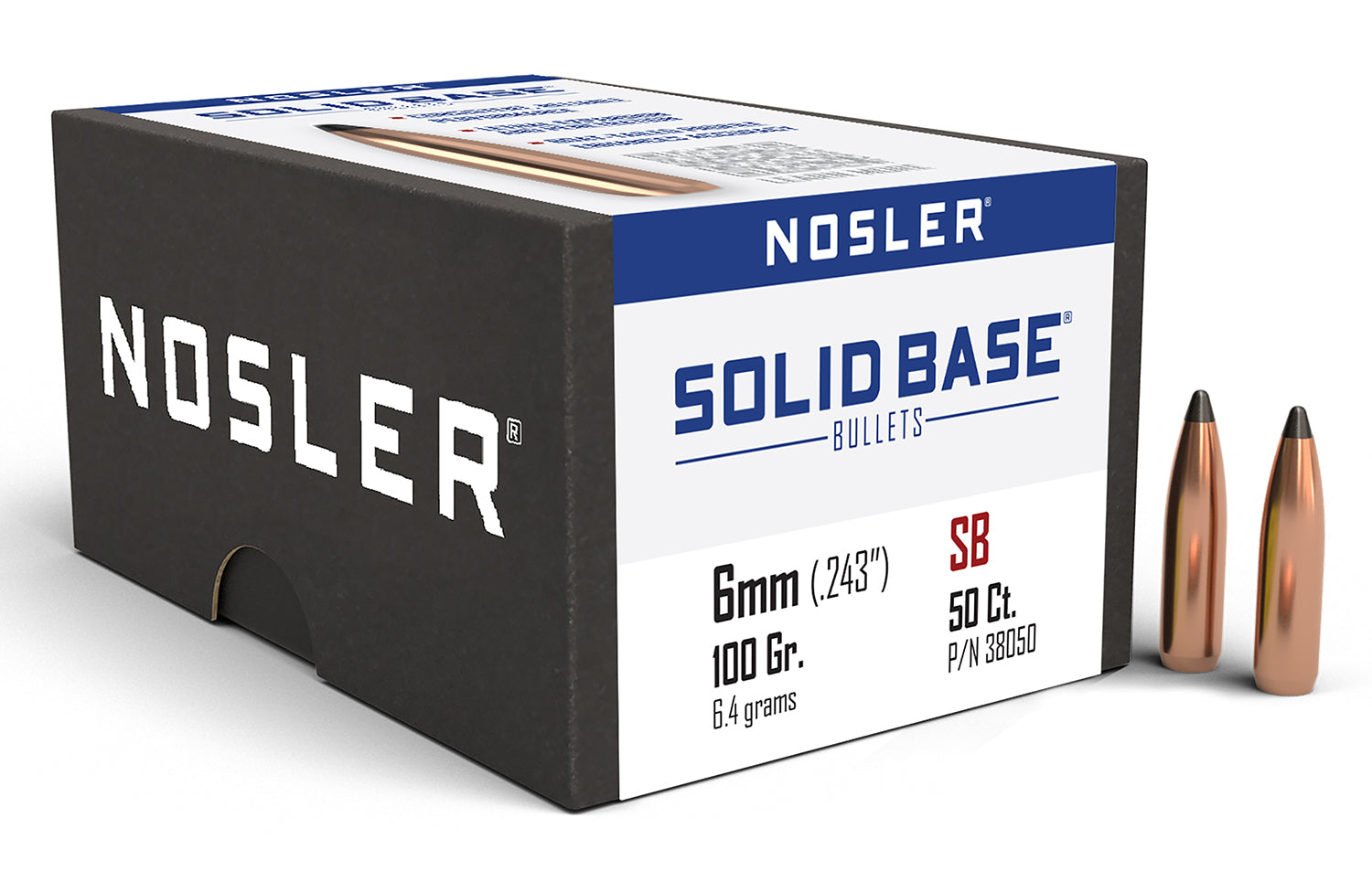 Nosler 6mm .243" 100gr SP Solid Base Bullets Box of 50