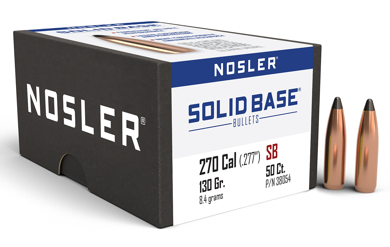 Nosler Solid Base 130gr Soft Point .277 Reloading Bullets 50ct