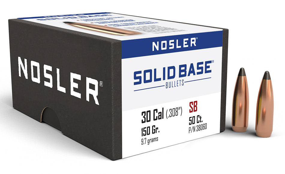 Nosler Solid Base 150gr Soft Point .284 Reloading Bullets 50ct