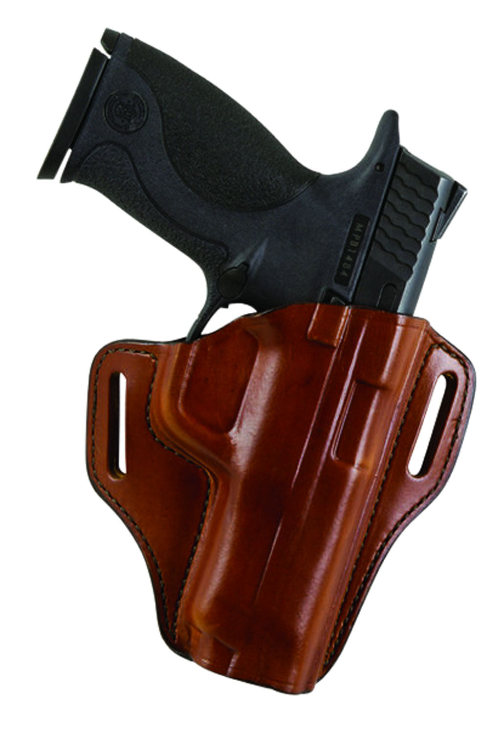 Bianchi 23940 57 Remedy OWB Holster Size 12 Tan Leather Belt Slide Fits Colt 1911 Commander Right Hand