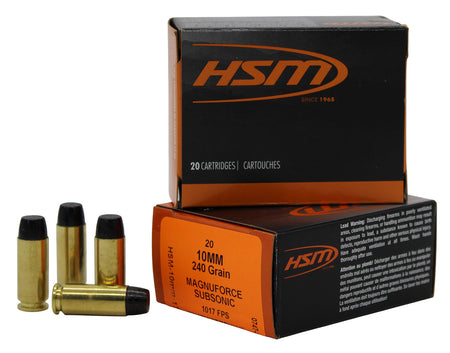 HSM  10mm Auto 240 gr Solid ammo