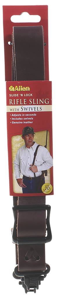Allen Leather Slide-N-Lock Gun Sling with Swivel Brown