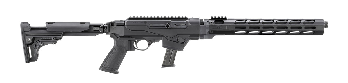 Ruger 19140 PC Carbine 9mm Luger 17+1 16.12" Threaded/Fluted Barrel, Black, Reversible Folding Stock, M-LOK Handguard, Optics Mount