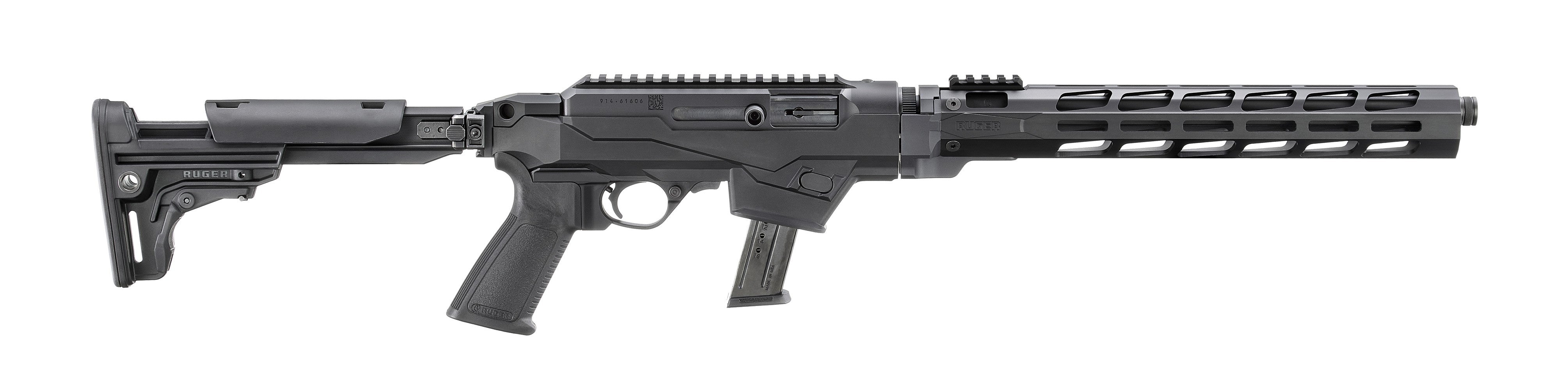 Ruger 19140 PC Carbine 9mm Luger 17+1 16.12" Threaded/Fluted Barrel, Black, Reversible Folding Stock, M-LOK Handguard, Optics Mount