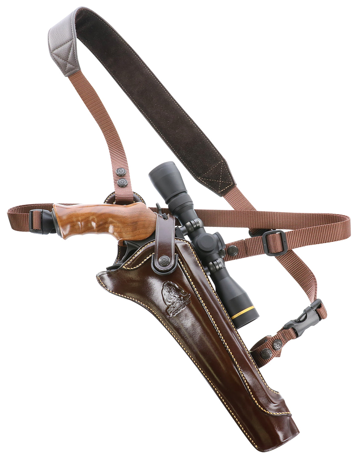 Galco KH130H Kodiak Hunter Chest Holster Havana Brown Leather Fits S&W N Frame Ruger Blackhawk 7.50" Right Hand
