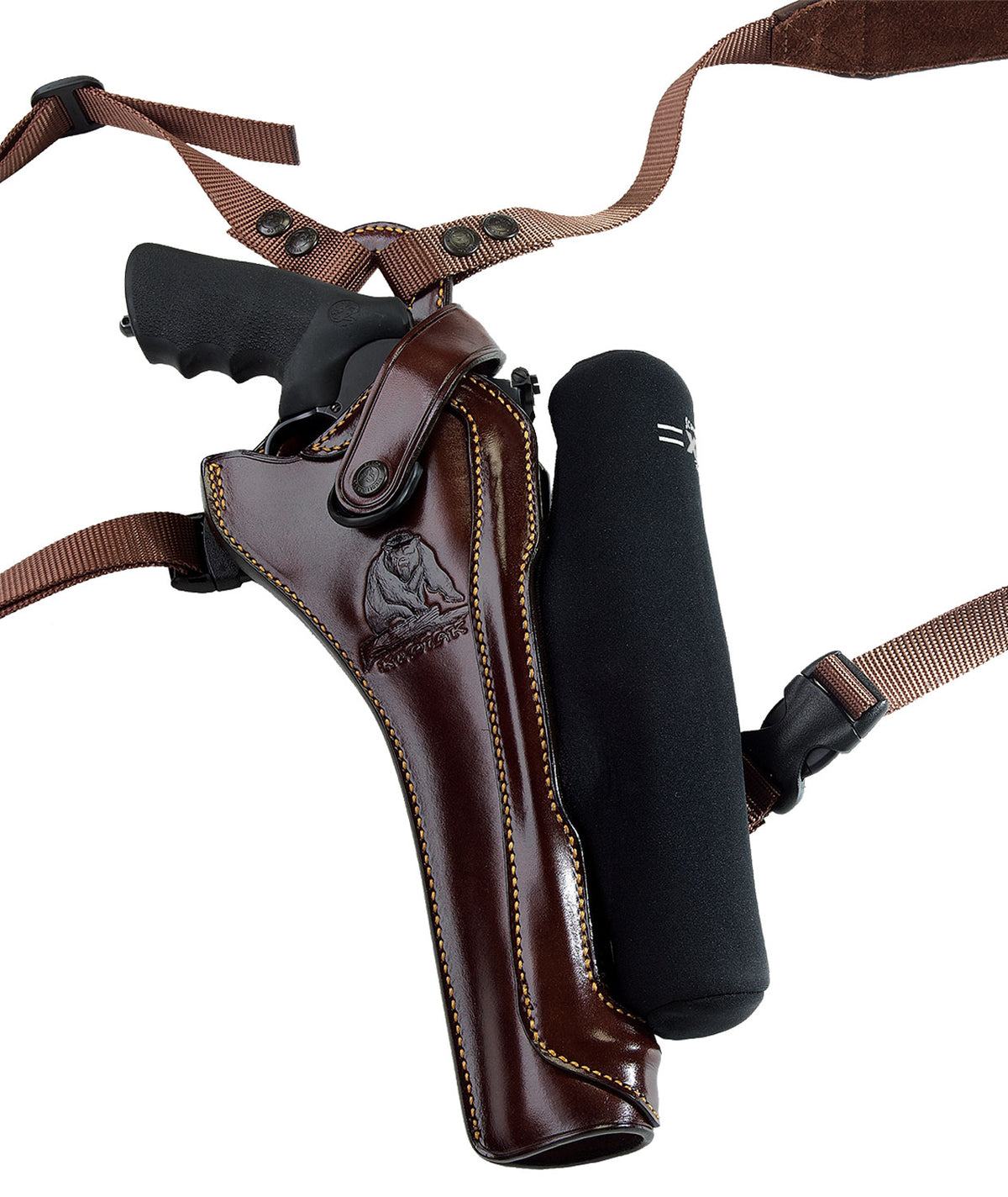 Galco KH172H Kodiak Hunter Chest Holster Havana Brown Leather Fits S&W X Frame 8.375" Right Hand