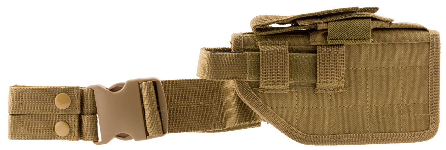 NcStar Drop Leg Holster Tan PVC Fabric Right Hand Fits Full Size and Compact Semi-Auto Pistols