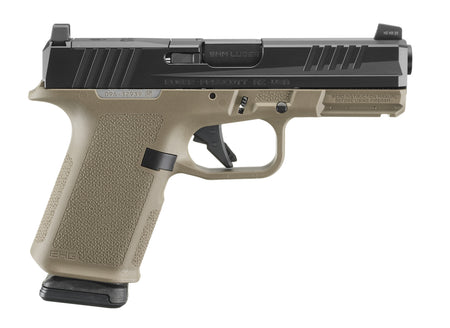 Ruger 19426 RXM 9mm Luger 15+1 4.50" Black FNC Nitride Barrel & Optic Ready/Serrated Slide, Flat Dark Earth Polymer Frame w/Accessory Rail, Textured Grip, RMSc/RMR/DeltaPoint Pro Footprint