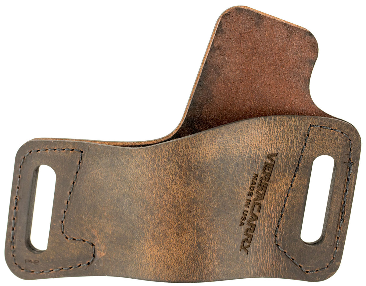 Versacarry WBOWB21 Protector S1 OWB Distressed Brown Leather Belt Slide Holster Fits Beretta 92FS Right Hand